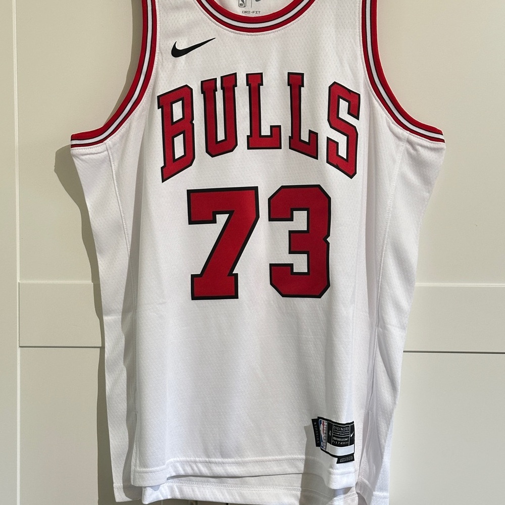 Nike White and Red Bulls 73 Game Jersey